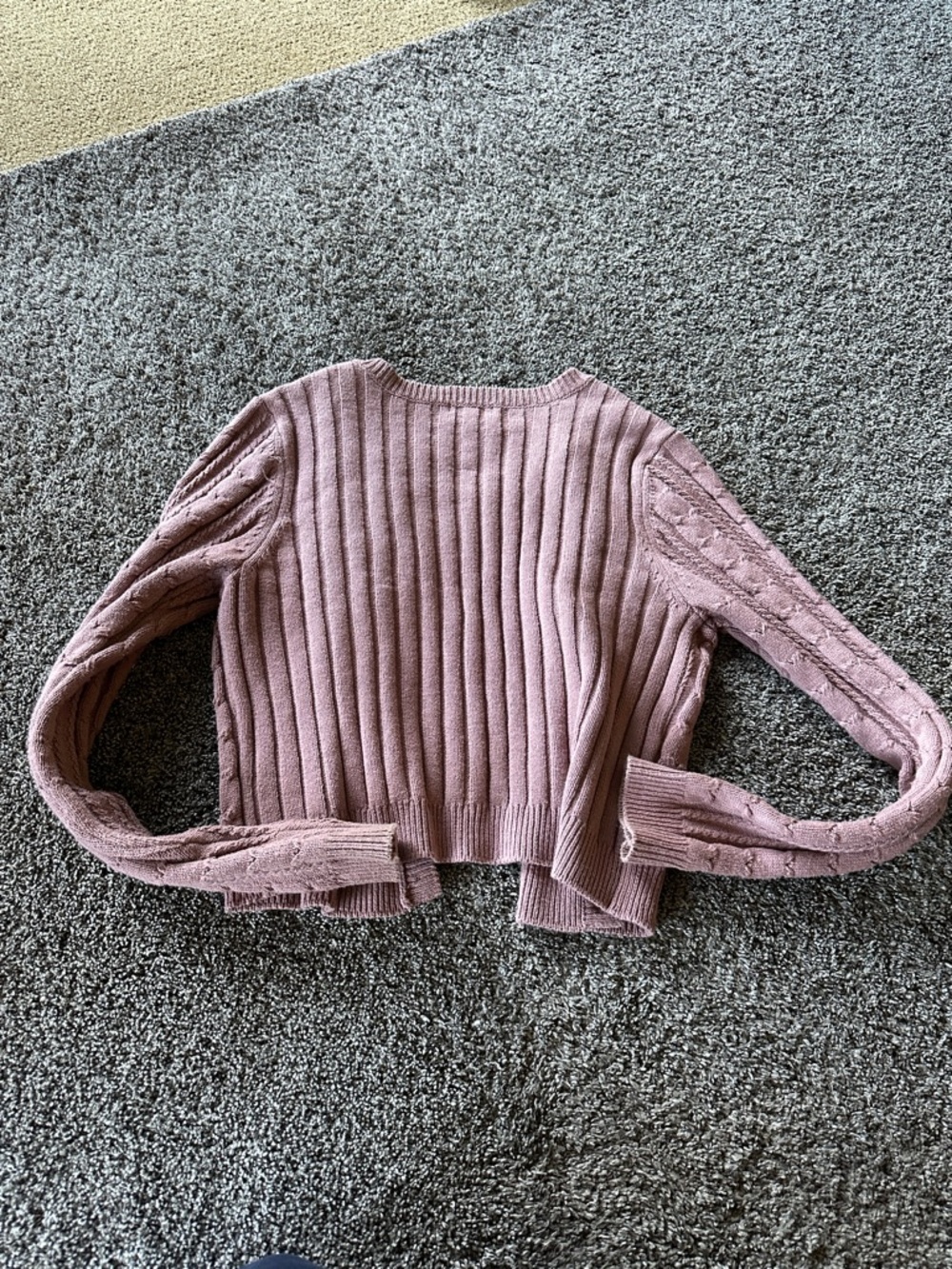 Wild Fable Women’s Cable Knit Button-Front Sweater Cardigan - Dusty Pink Large - Picture 5 of 6